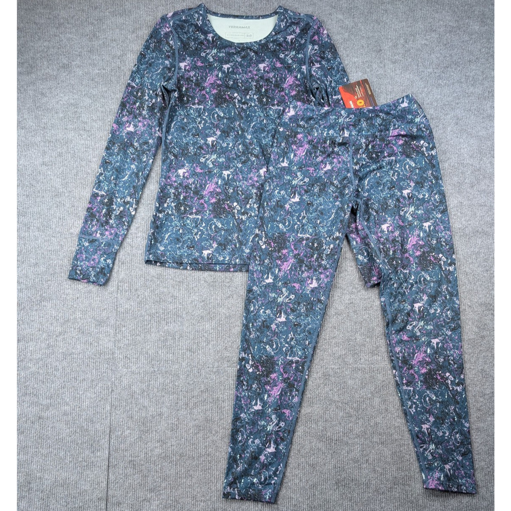 Terramar Climasense 2.0 Base Layer Set Womens Small Leggings Top Light Hiking